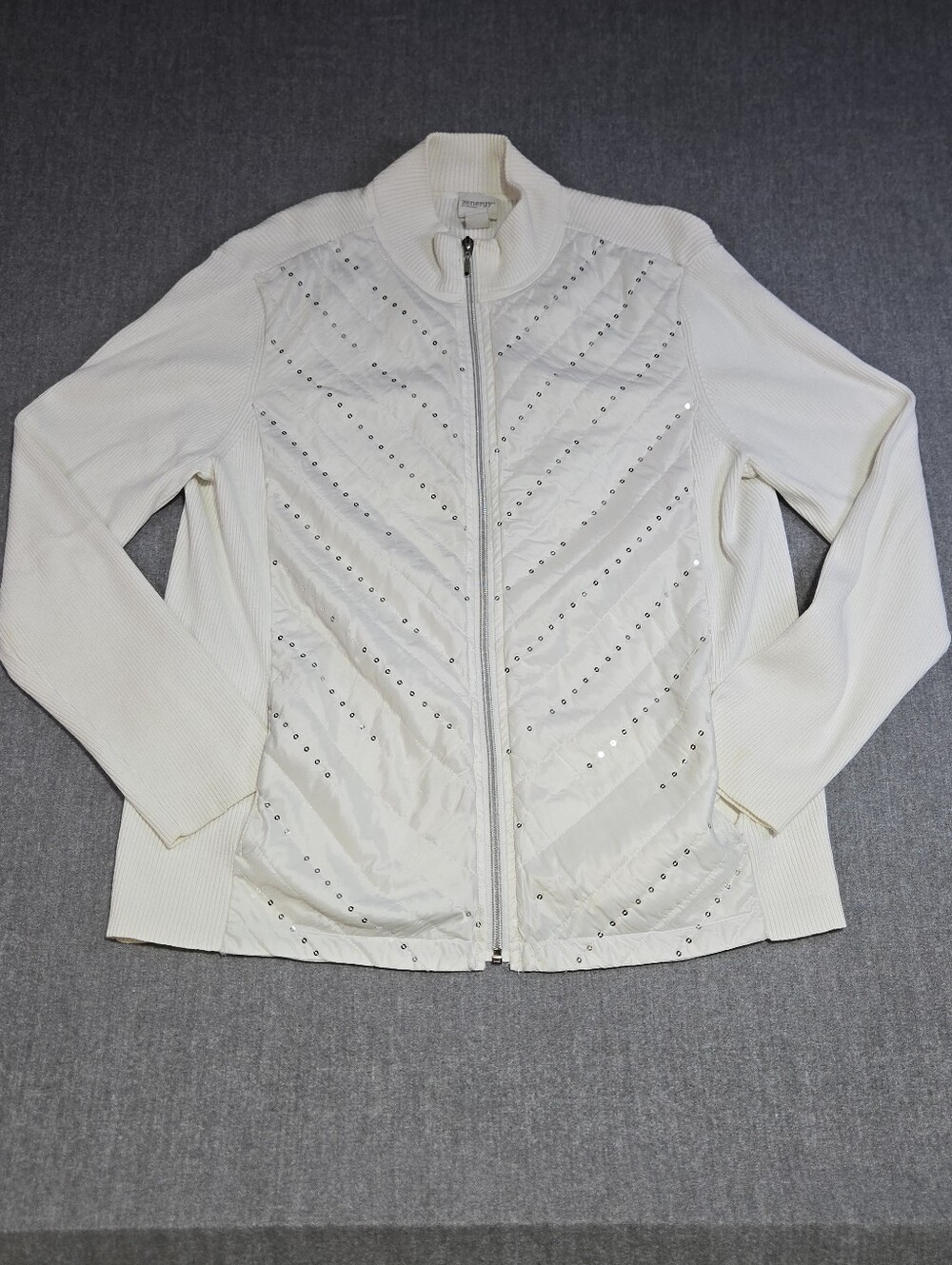 Zenergy by Chico's full-zip hybrid cardigan/jacket in Chico's Size 2 (US Women's